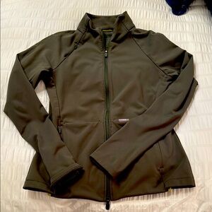 Figs nylon small fitted moss color scrub jacket